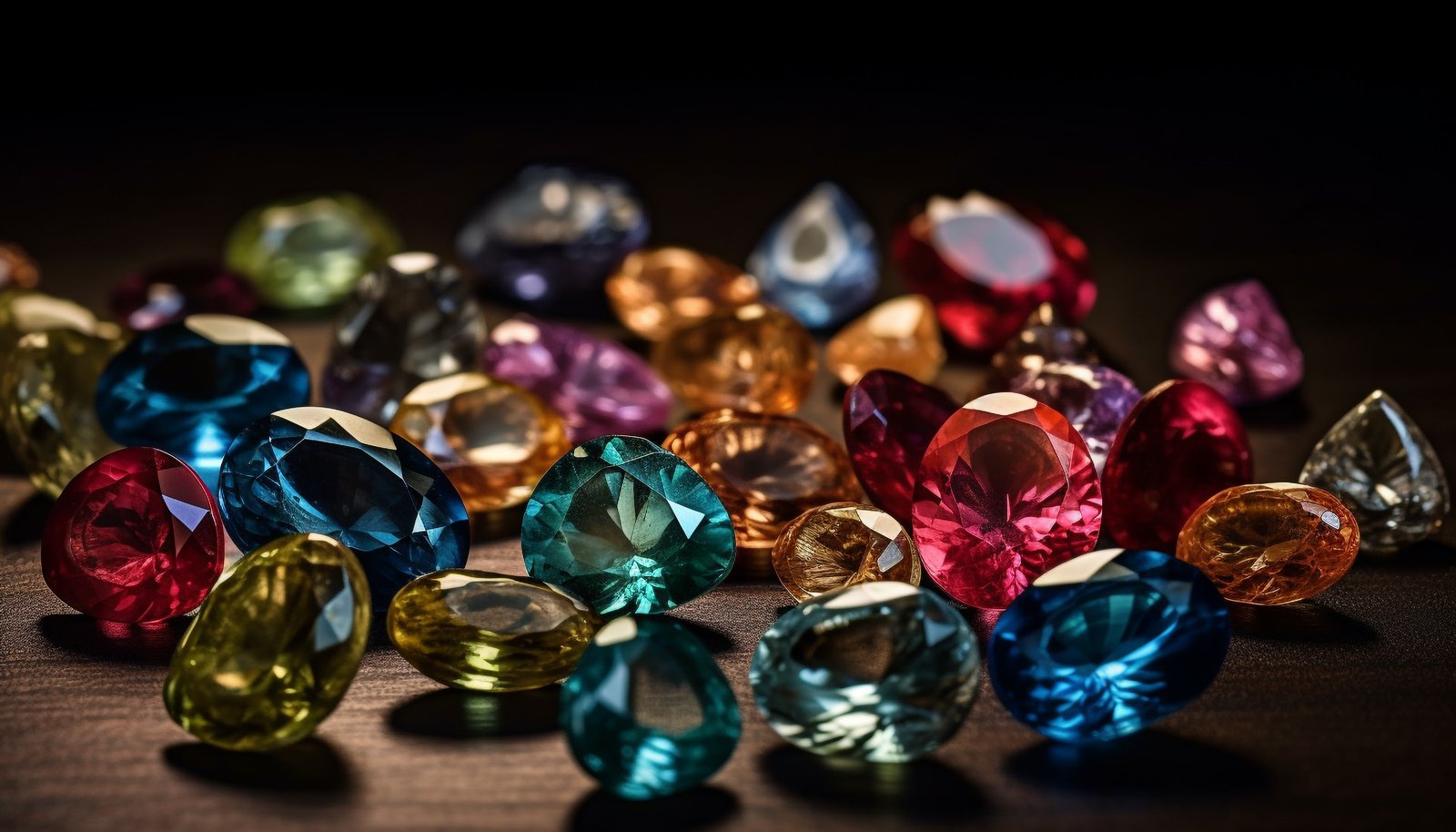 Sparkling gems different color shades Sparkling gems banner