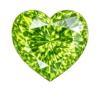 Cubic Zirconia Apple Green AAA, Heart