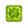 Cubic Zirconia Apple Green AAA, Square cut corner