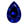 Cubic Zirconia Blue Sapphire AAA, Pear