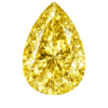 Cubic Zirconia Canary Yellow AAA, Pear