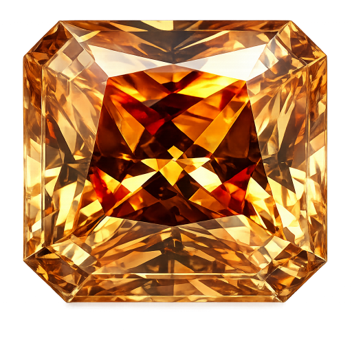 Cubic Zirconia Champagne AAA, Square cut corner