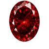 Cubic Zirconia Garnet AAA, Oval