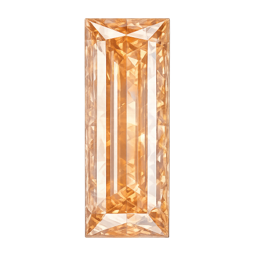 Cubic Zirconia Light Orange AAA, Baguette