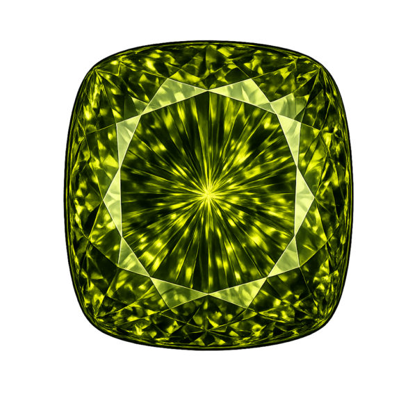 Cushion CZ Dark olive Peridot