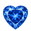 Heart CZ DArk blue Topaz