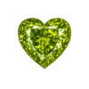 Heart CZ Medium Olive Peridot