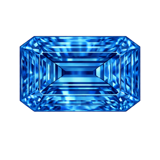 Octagon CZ Dark Blue Topaz