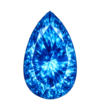 Pear CZ Dark Blue Topaz