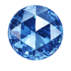 Round Rose cut CZ Dark Blue Topaz