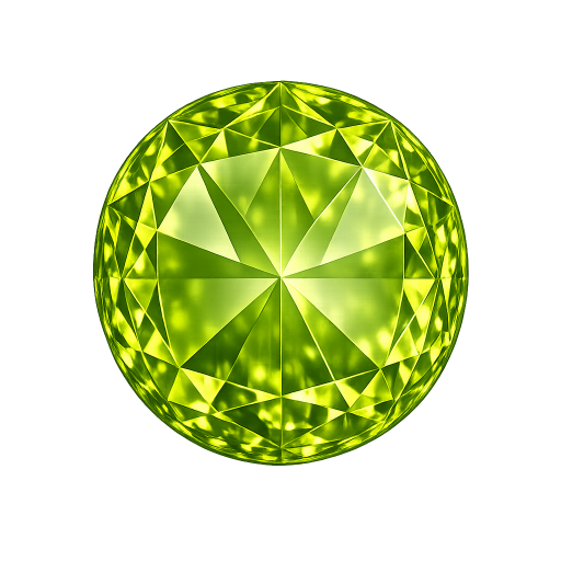 Round Rose cut CZ Medium Olive Peridot