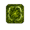 Square Cut Corner CZ Dark OLIVE PERIDOT