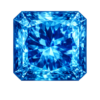 Square cut corner CZ Dark Blue topaz