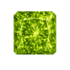 Square cut corner CZ Medium Olive Peridot