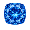 cushion CZ DARK Blue Topaz