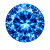 round cz dark blue topaz