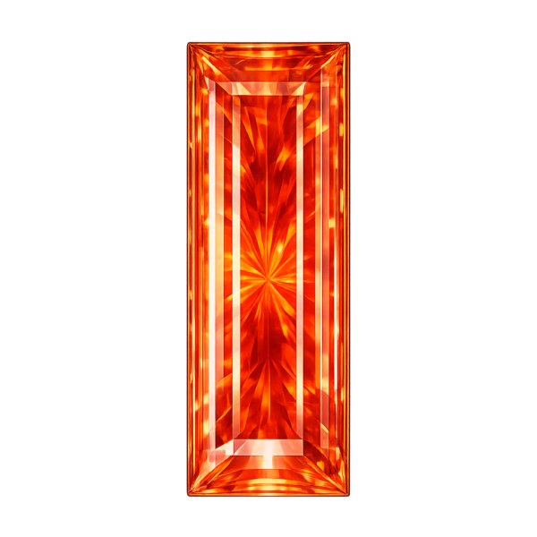 Baguette Padparadsha Synthetic gem