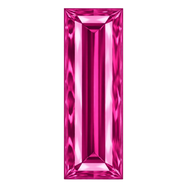 Baguette Rose#3 Synthetic Gemstone