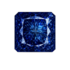 Blue Spinel Dark Square Cut Corner