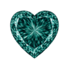 Cubic Zirconia Teal AAA, Heart