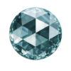Cubic Zirconia Teal AAA, Round Rose cut
