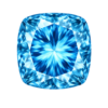 Cushion CZ medium Blue topaz