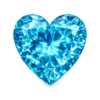 Glass Aquamarine Gemstone Heart Shape