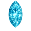 Glass Aquamarine Gemstone Marquise Shape