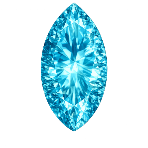 Glass Aquamarine Gemstone Marquise Shape