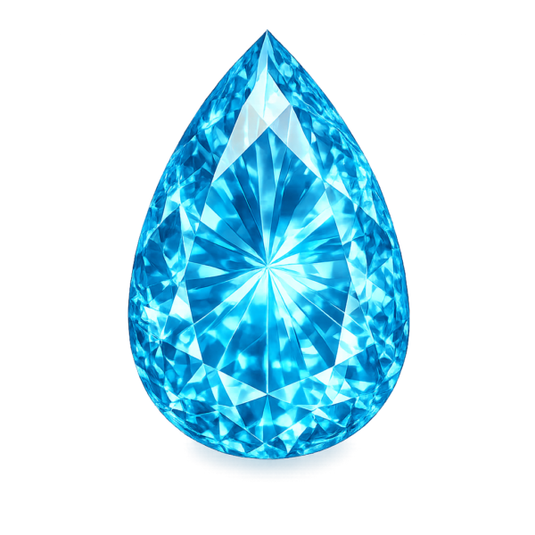 Glass Aquamarine Gemstone Pear Shape