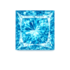 Glass Aquamarine Gemstone Square Shape
