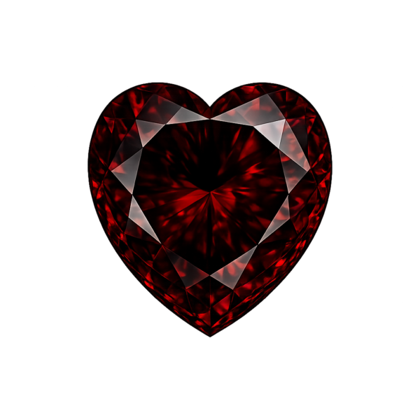 Heart CZ Dark Garnet