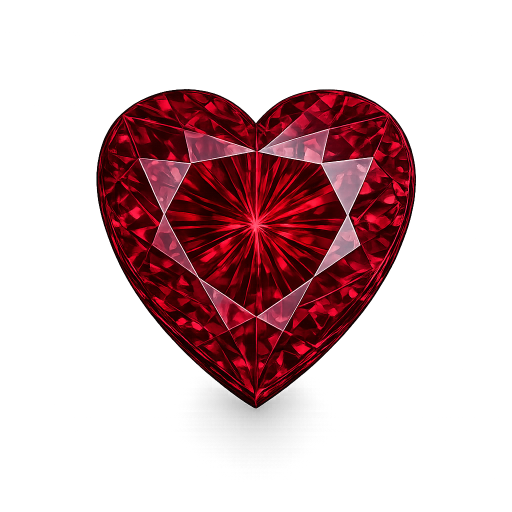 Heart Cz Rhodolite AAA