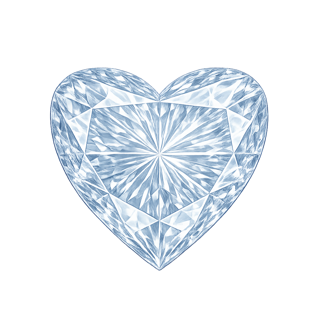 Heart White #12 Synthetic gem