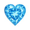 Heart cz Medium Blue topaz