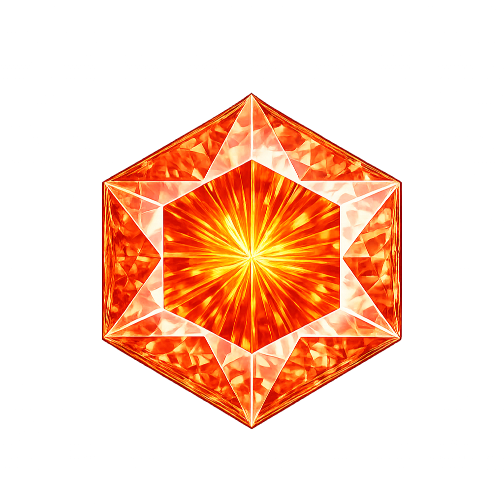 Hexagon Padparadsha Synthetic gem