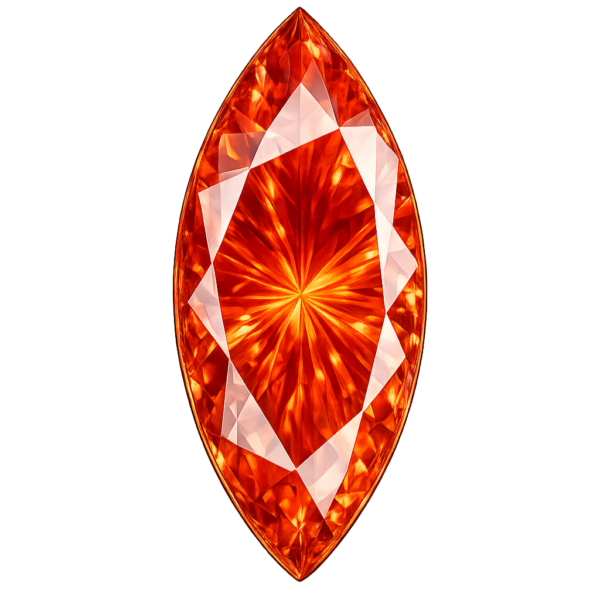 Marquise Padparadsha Synthetic gem