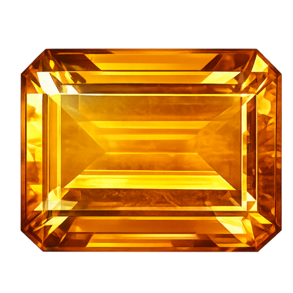 Octagon Natural Earth Mine Genuine Citrine