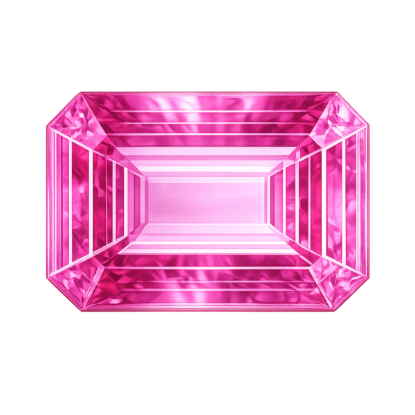 Octagon Natural Earth Mine Genuine Pink Topaz