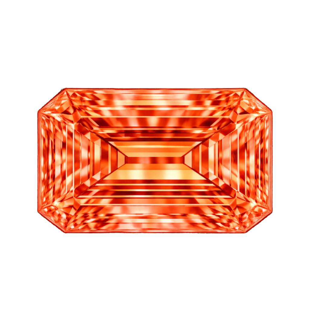 Octagon Padparadsha Synthetic Gem