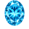 Oval CZ Medium Blue Topaz