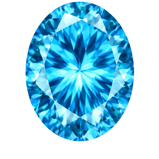Oval CZ Medium Blue Topaz