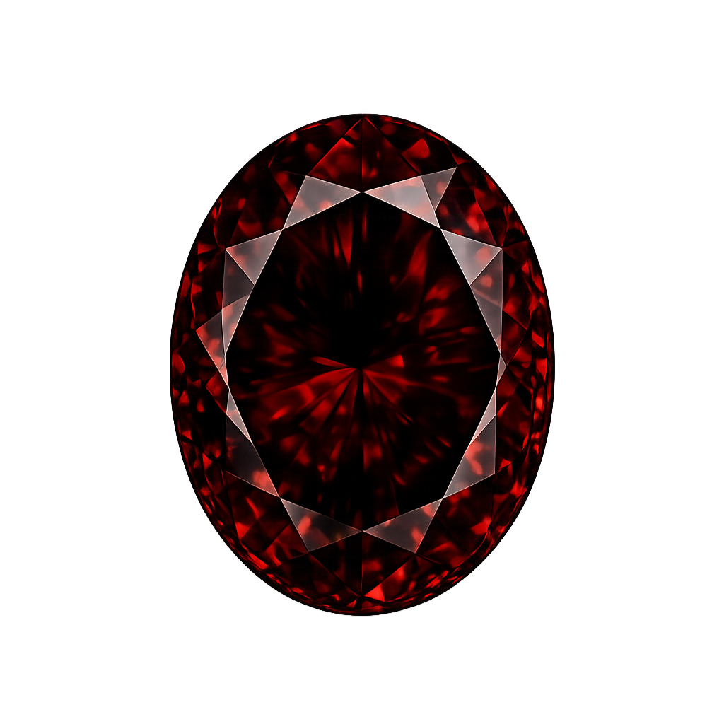 Oval Cz dark garnet