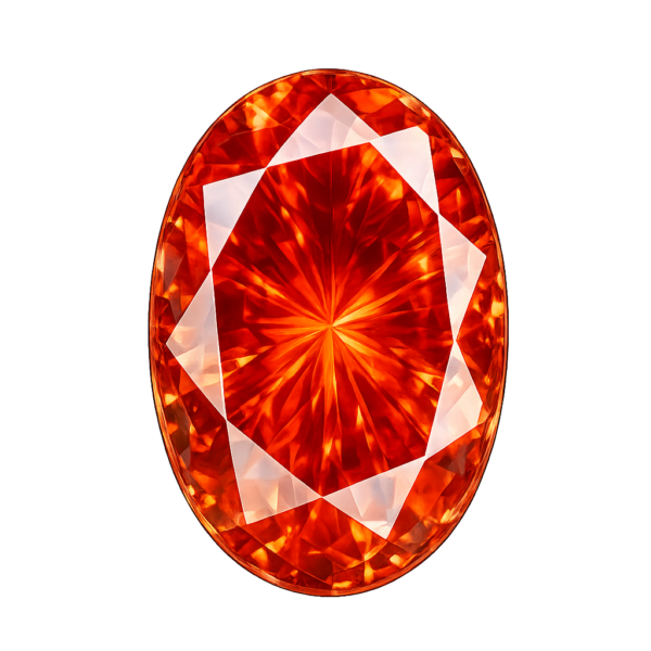 Oval Padparadsha Synthetic gem