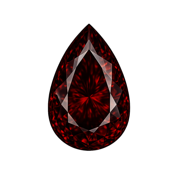 Pear CZ Dark garnet
