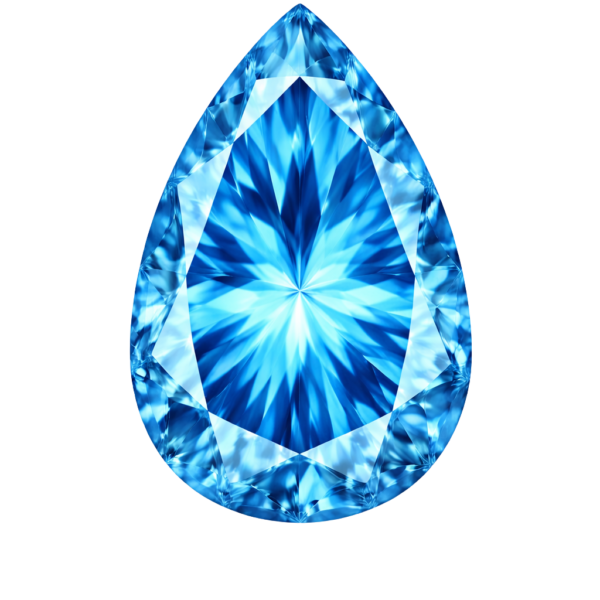 Pear CZ Medium Blue topaz
