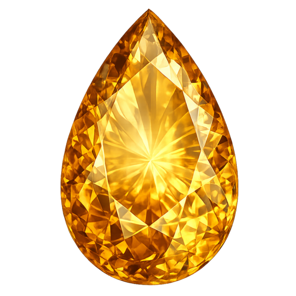 Pear Natural Earth Mine Genuine Citrine