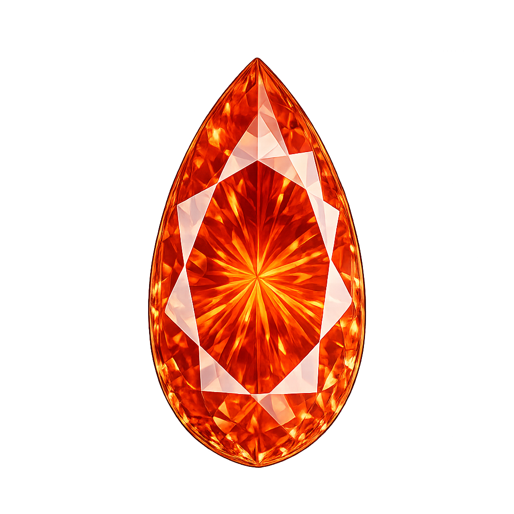 Pear Padparadsha Synthetic Gem