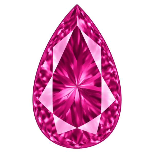 Pear Rose #3 Synthetic Gemstone