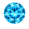 Round CZ Medium Blue Topaz